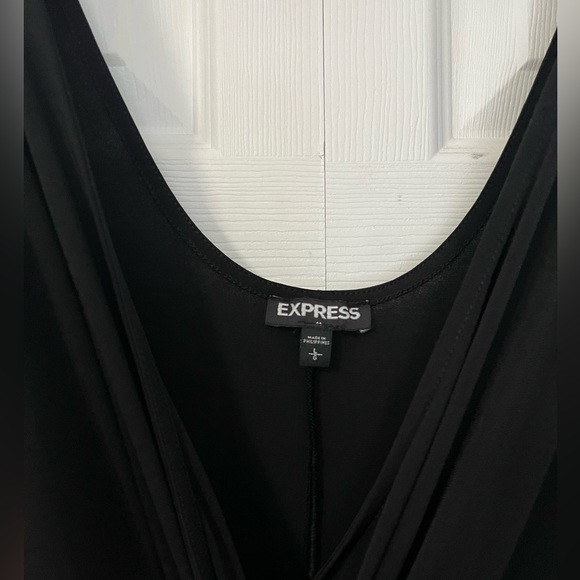 NWOT EXPRESS FAUX WRAP DRESS - BLACK - Picture 4 of 6